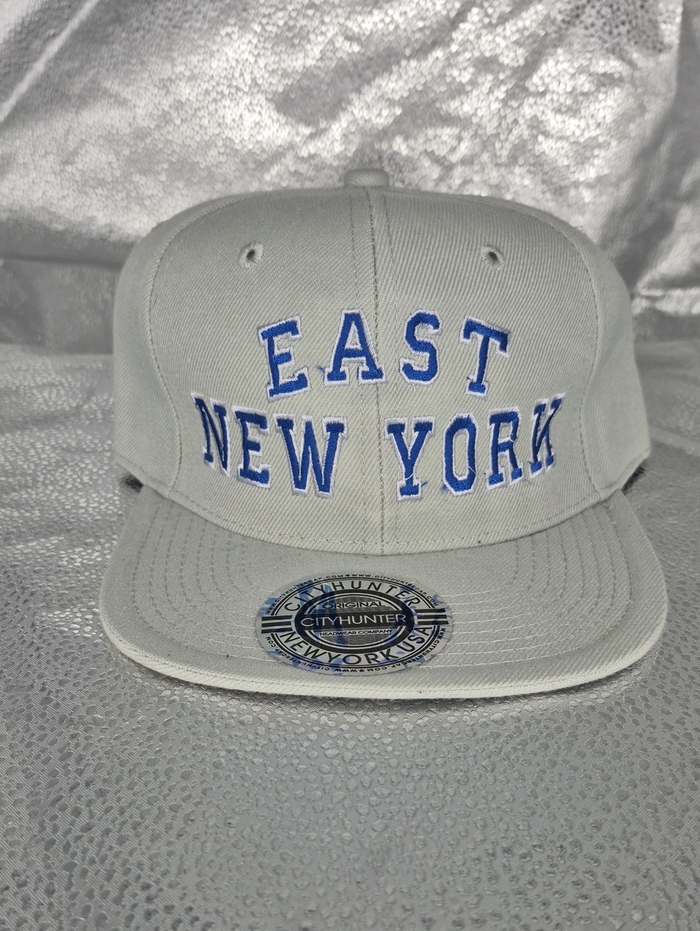 City Hunter EAST NEW YORK Grey and Blue Snapback Hat - New